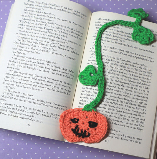 Häkel-Lesezeichen "Kürbis"