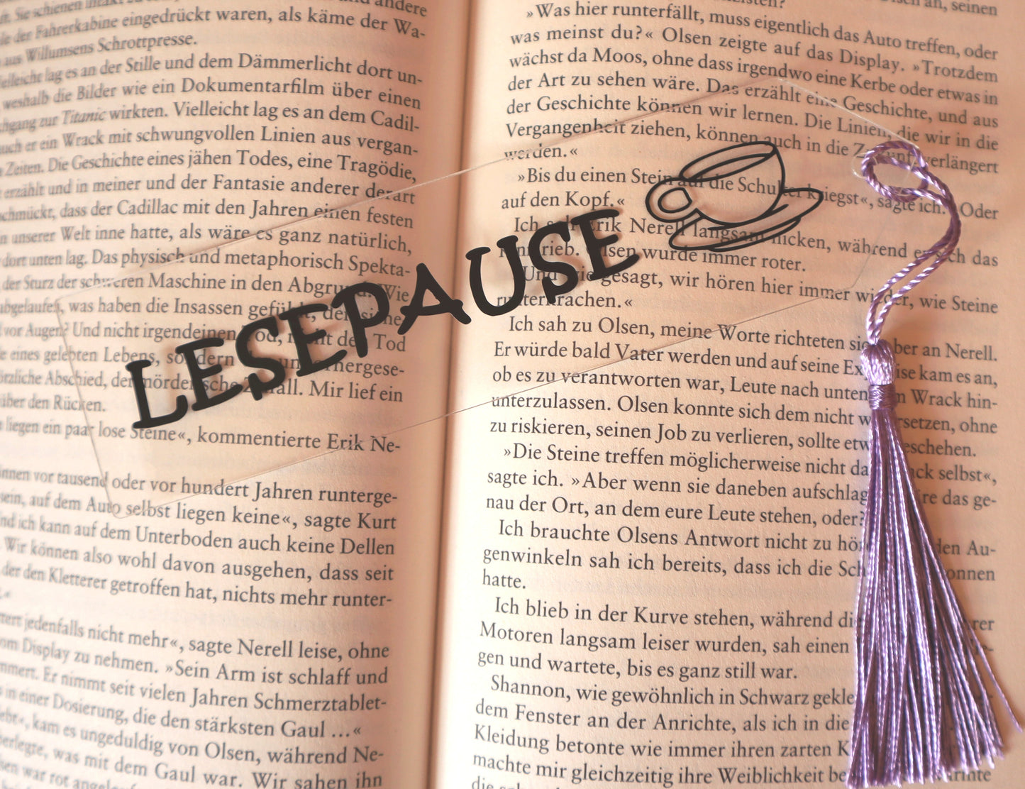 Acryl-Lesezeichen "Lesepause"