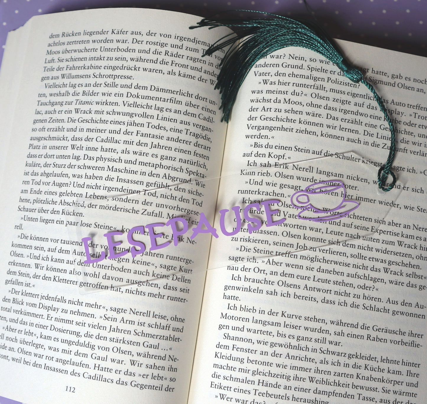 Acryl-Lesezeichen "Lesepause"