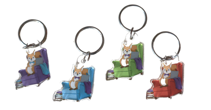 Acryl-Schlüsselanhänger "Lesehörnchen"