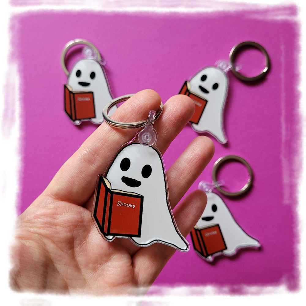 Acryl-Schlüsselanhänger "Buchgeist Spooky"