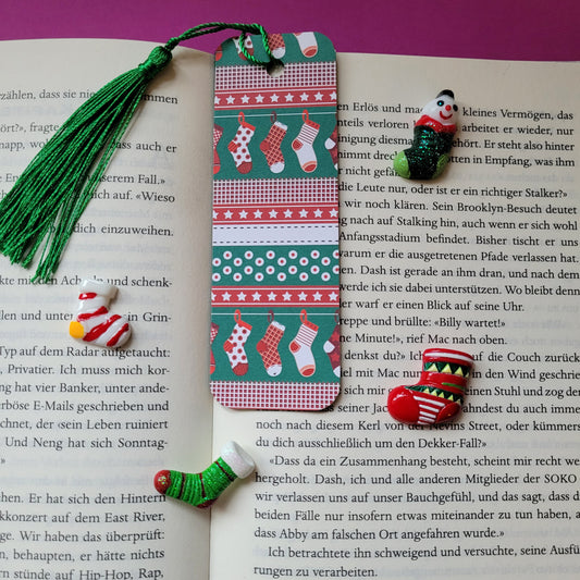 Unikat-Lesezeichen "Nikolausstiefel"