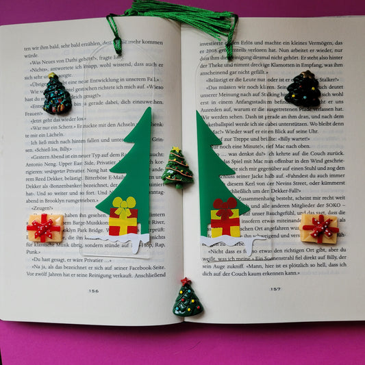 Freundschaftslesezeichen | Acryl-Lesezeichen "Geschenke unterm Tannenbaum"
