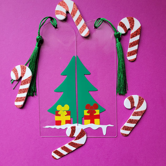Freundschaftslesezeichen | Acryl-Lesezeichen "Geschenke unterm Tannenbaum"