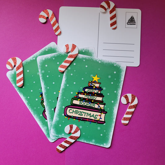 Postkarte A6 "Very Merry Bookish Christmas"