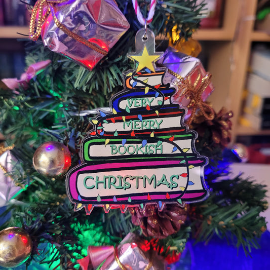 Acryl-Baumschmuck "Very Merry Bookish Christmas"