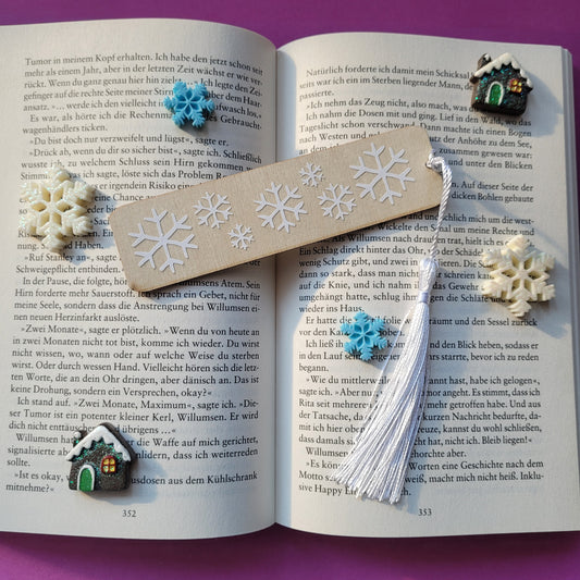 Holz-Lesezeichen "Let it snow"