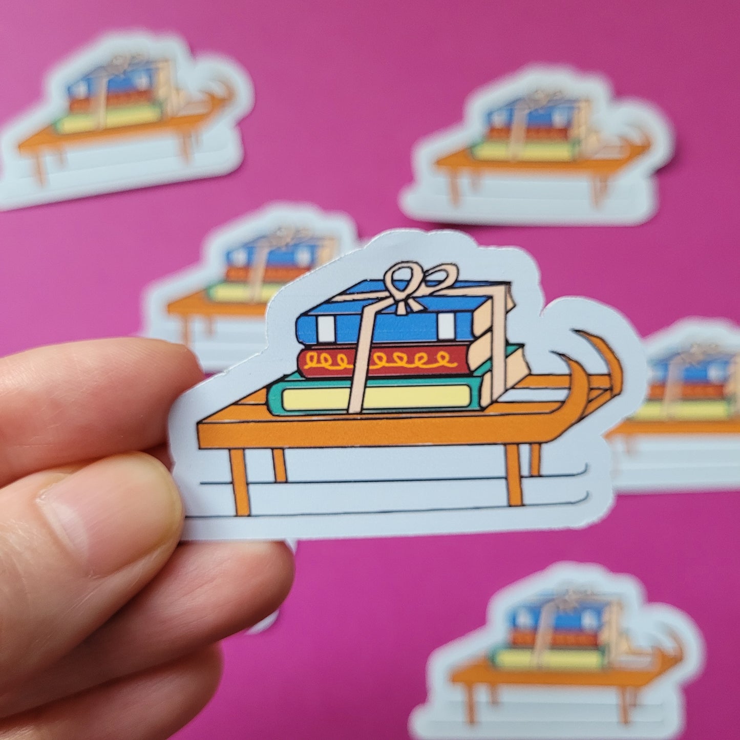 Sticker „Bücherschlitten"