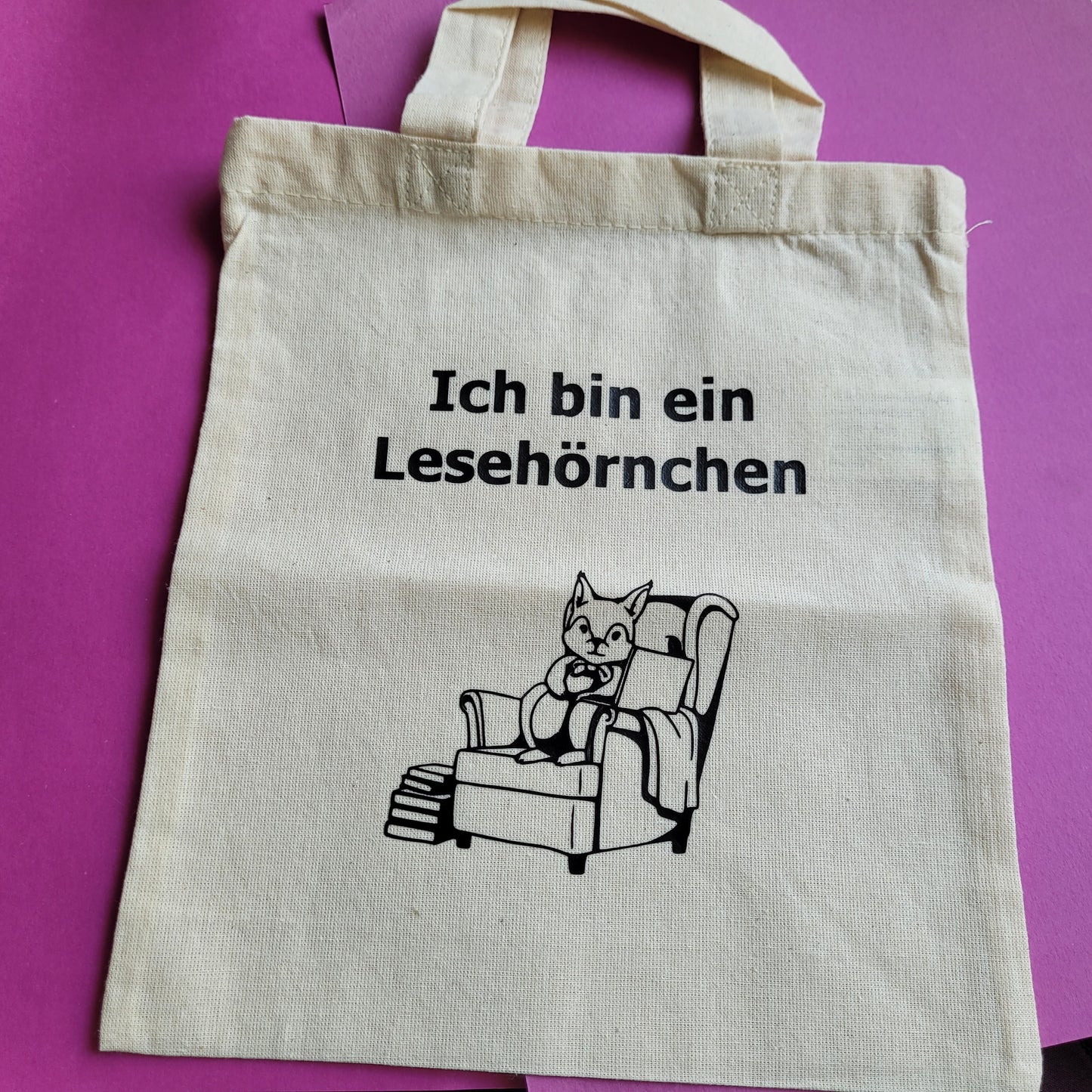 Buchbeutel "Ich bin ein Lesehörnchen"