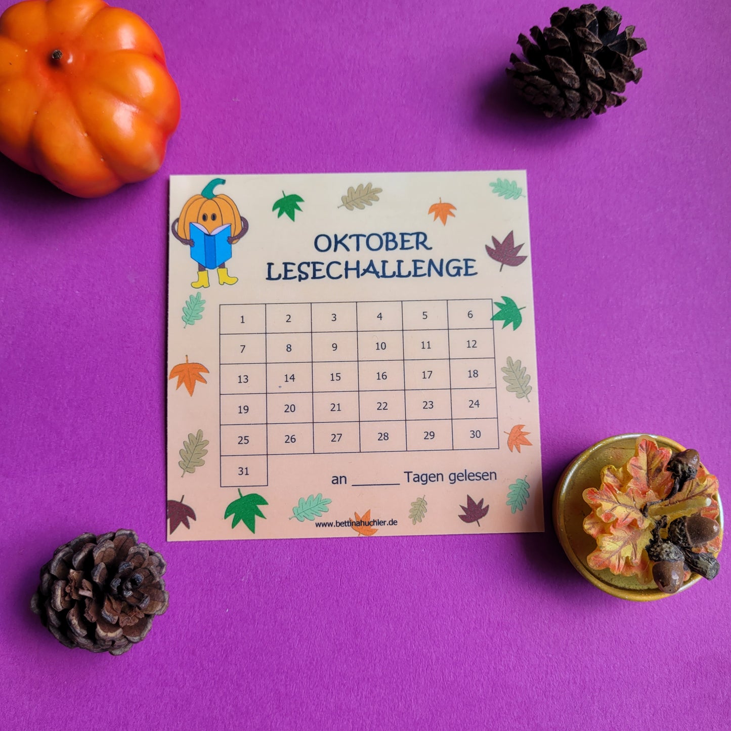 Lesetracker "Oktober Lesechallenge mit Kürby"