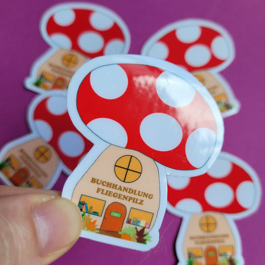 Sticker „Buchhandlung Fliegenpilz"