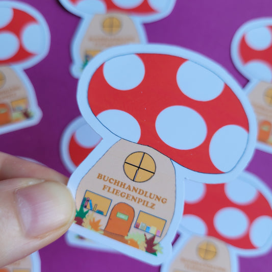 Sticker „Buchhandlung Fliegenpilz"