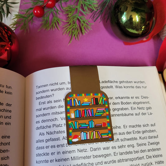 Magnet-Lesezeichen "Christmas Bookshelf"
