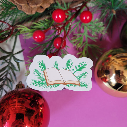 Sticker „Buch mit Tannengrün"