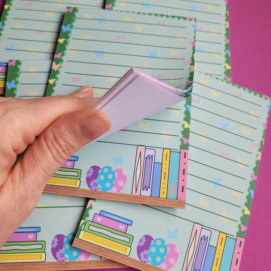 Notizblock "Osterbuchregal", A6, 25 Blatt