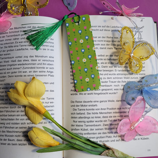 Unikat-Lesezeichen "Blumenwiese"