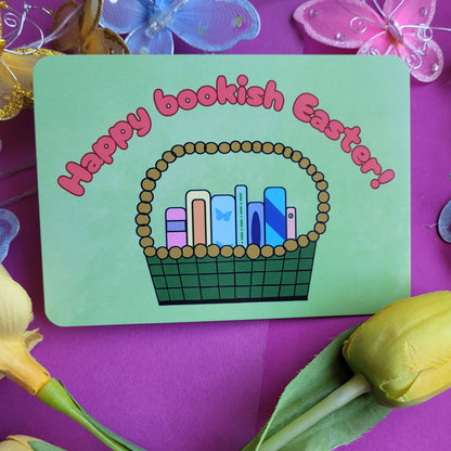 Postkarte A6 "Happy bookish Easter"