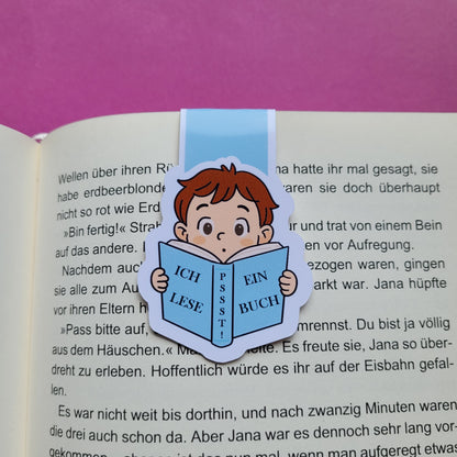 Magnet-Lesezeichen „Lesende Kinder“