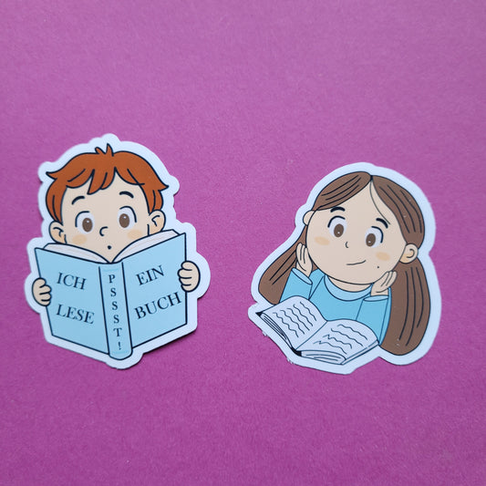Sticker „Lesende Kinder"