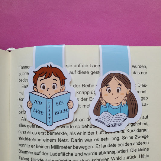 Magnet-Lesezeichen „Lesende Kinder“