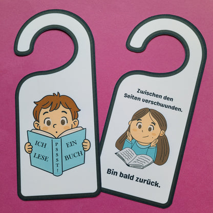 Türschild "Lesende Kinder"