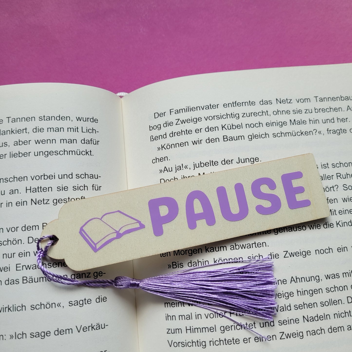 Holz-Lesezeichen „Lesepause deluxe“