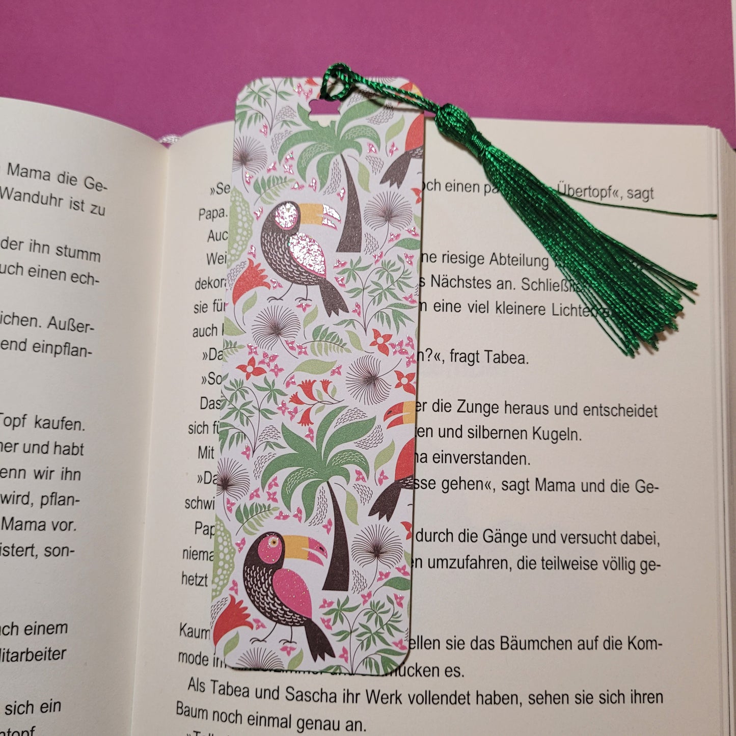 Unikat-Lesezeichen "Tropenglück"