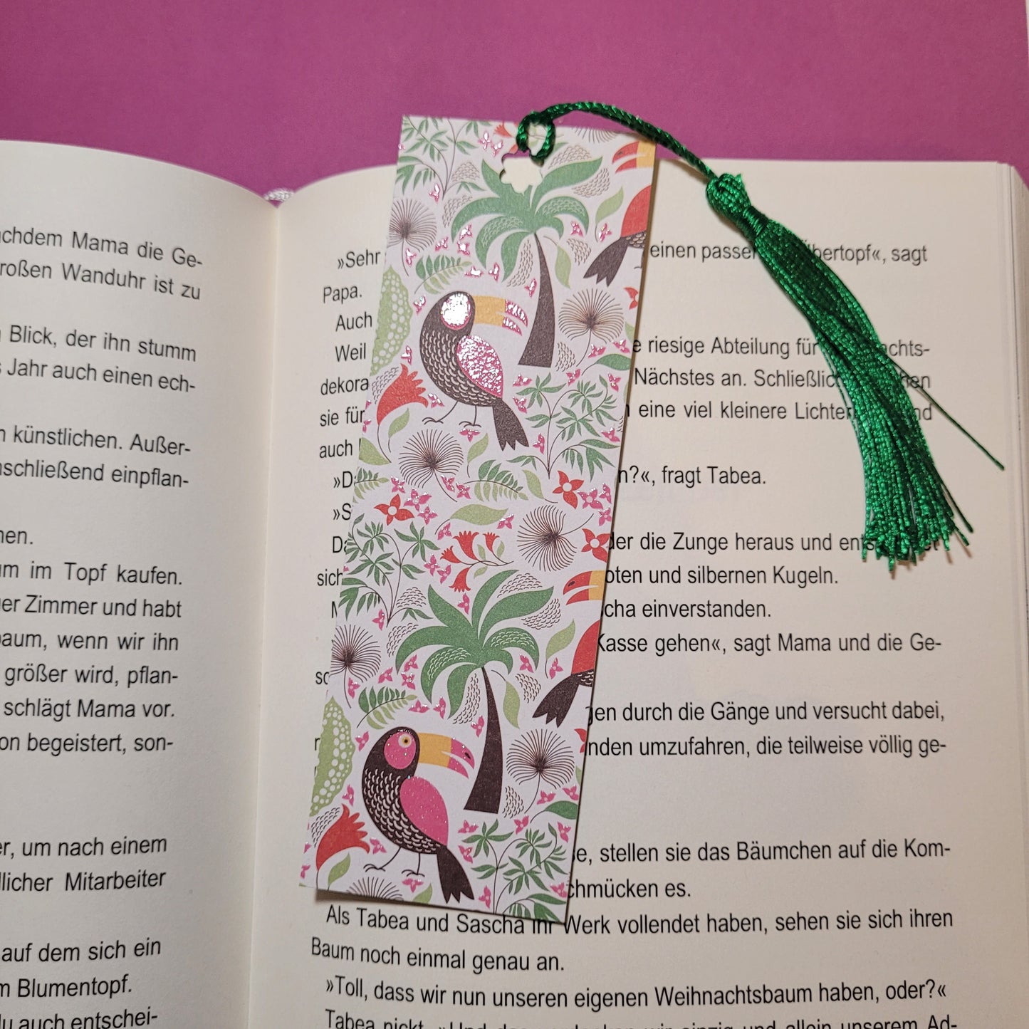 Unikat-Lesezeichen "Tropenglück"