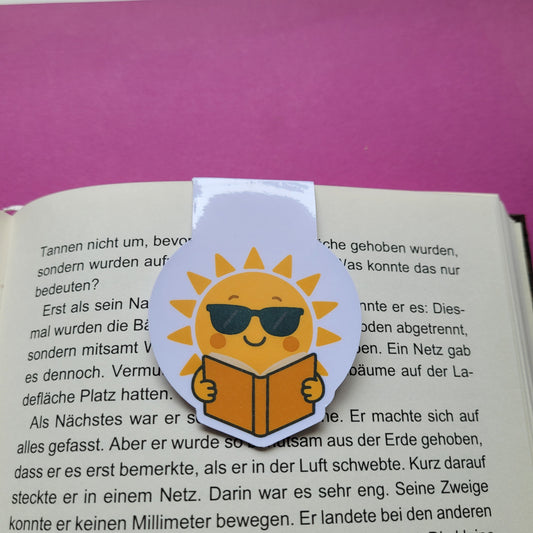 Magnet-Lesezeichen "lesende Sonne"