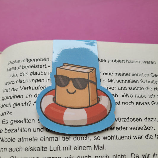 Magnet-Lesezeichen "Buch im Schwimmring"