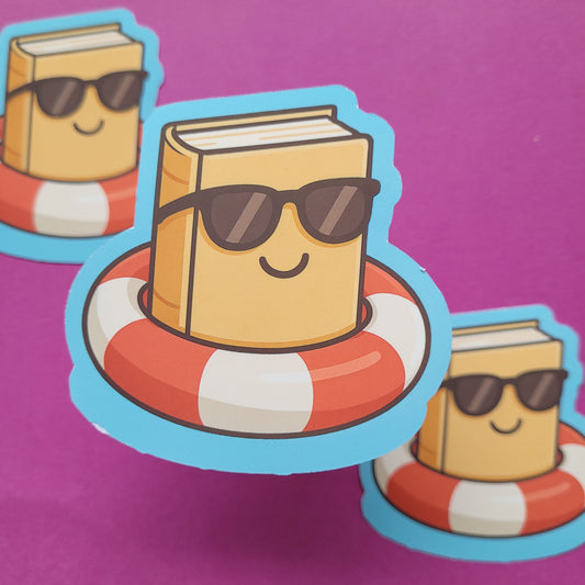 Sticker „Buch im Schwimmring"