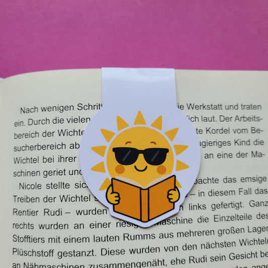 Magnet-Lesezeichen "lesende Sonne"