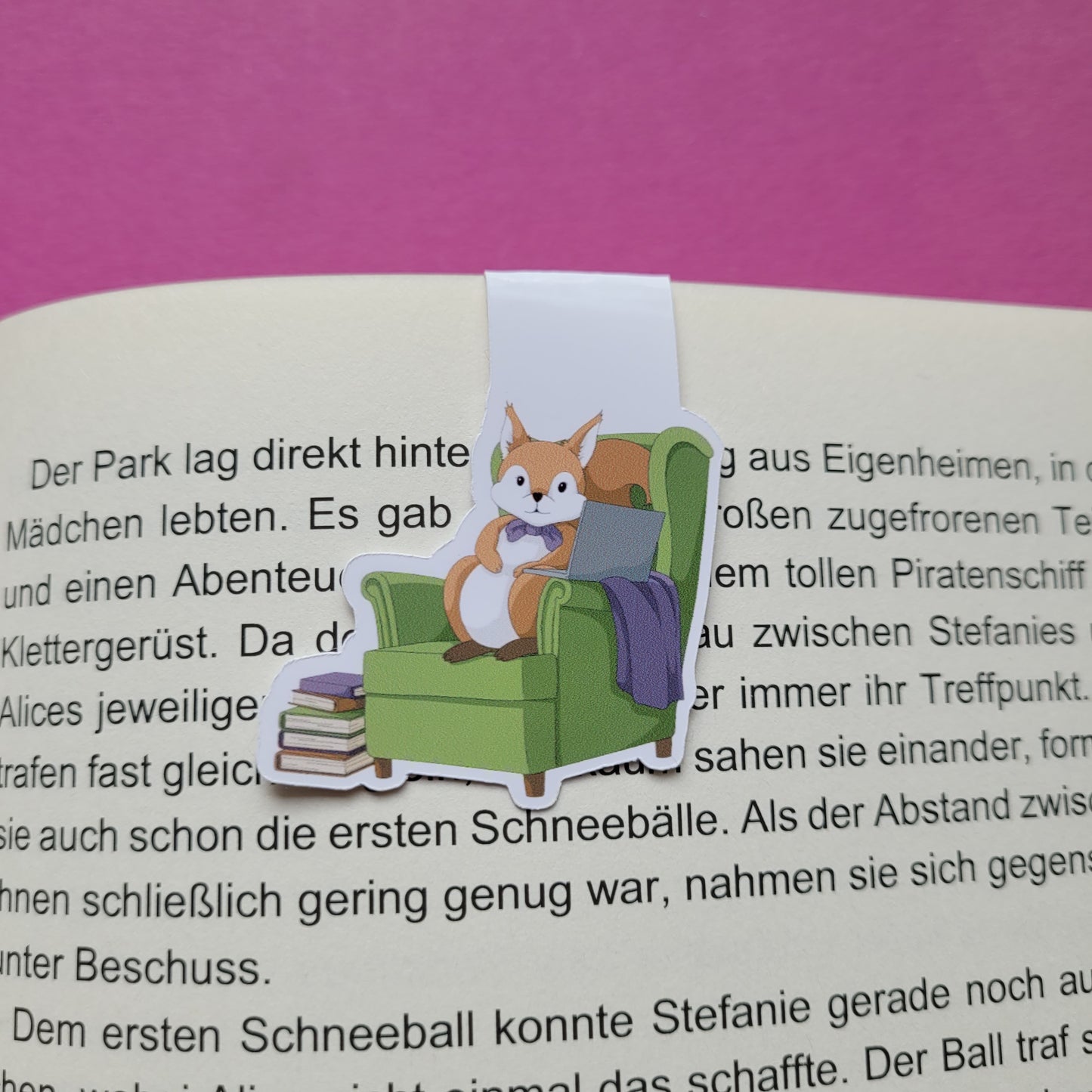 Magnet-Lesezeichen "Lesehörnchen"