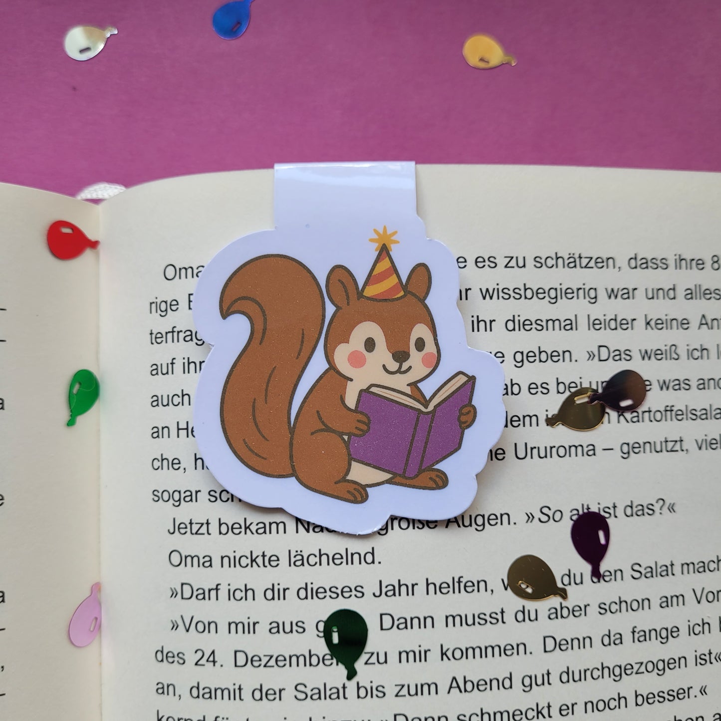 Magnet-Lesezeichen "Geburtstagshörnchen"