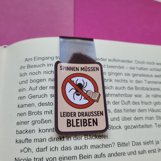 Magnet-Lesezeichen „Spinnen müssen leider draußen bleiben“