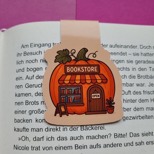 Magnet-Lesezeichen „Buchhandlung Kürbis“