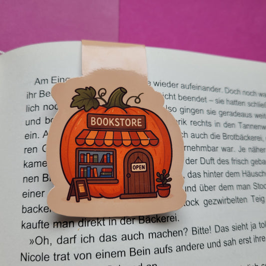 Magnet-Lesezeichen „Buchhandlung Kürbis“