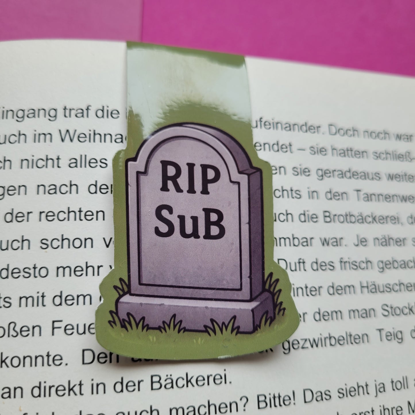 Magnet-Lesezeichen „RIP SuB“