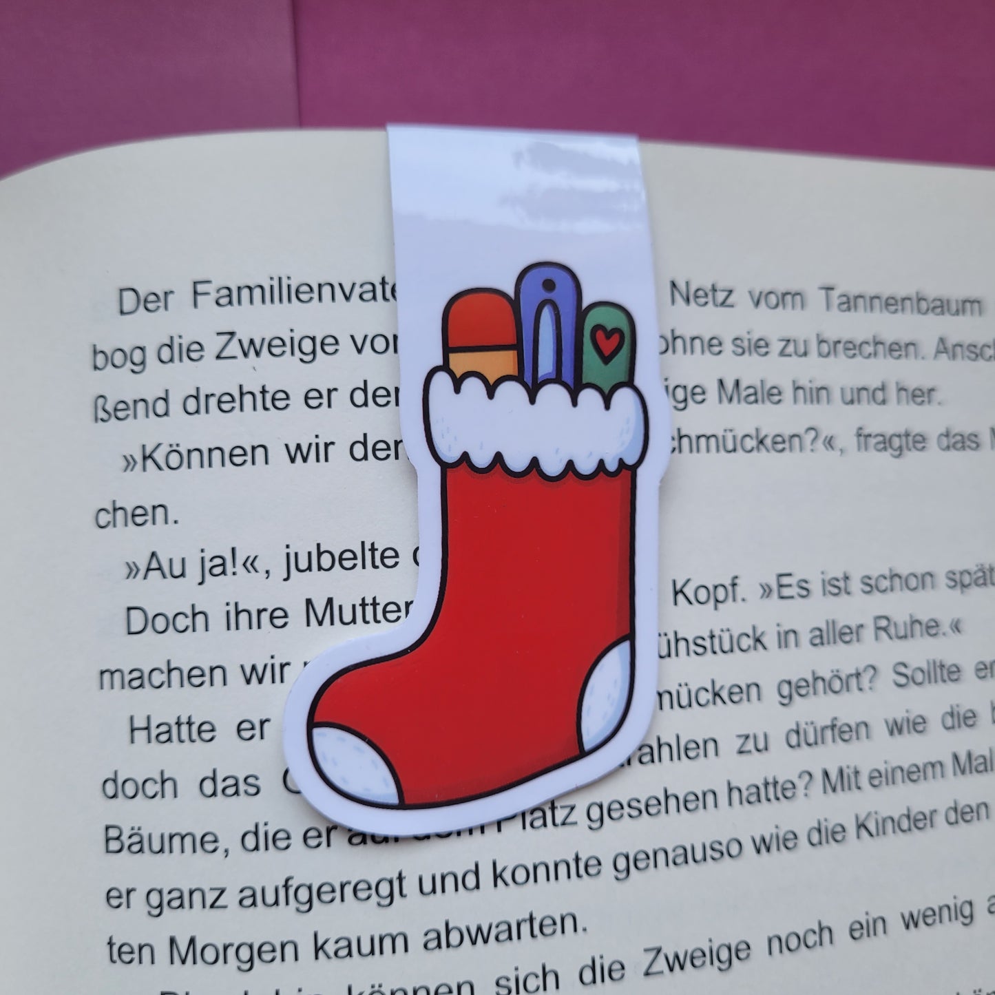 Magnet-Lesezeichen „Büchersocke“