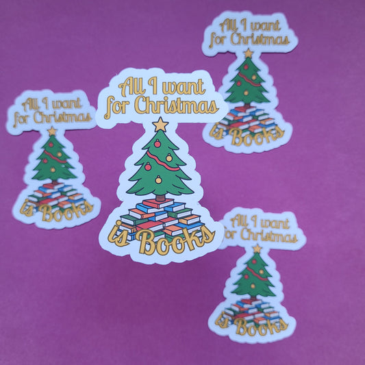 Sticker „All I want for Christmas is Books“ 🎄✨