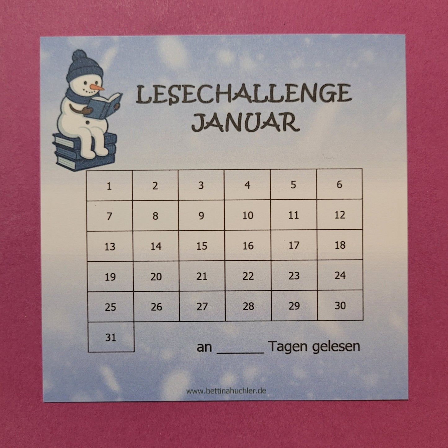 Lesetracker "Januar Lesechallenge"