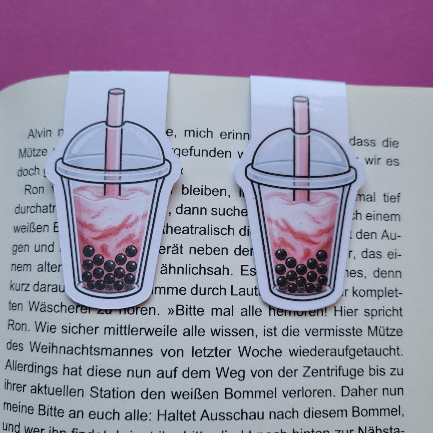 Magnet-Lesezeichen Bubble Tea Creamy Strawberry