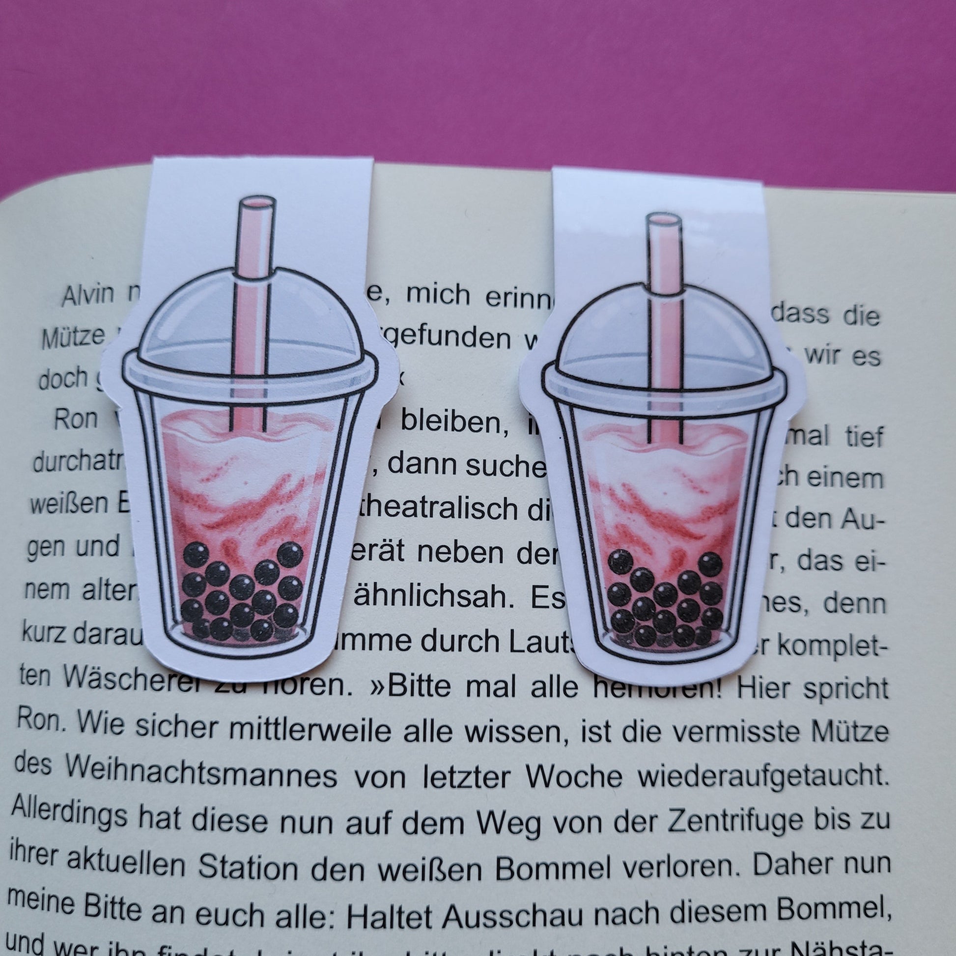 Magnet-Lesezeichen Bubble Tea Creamy Strawberry