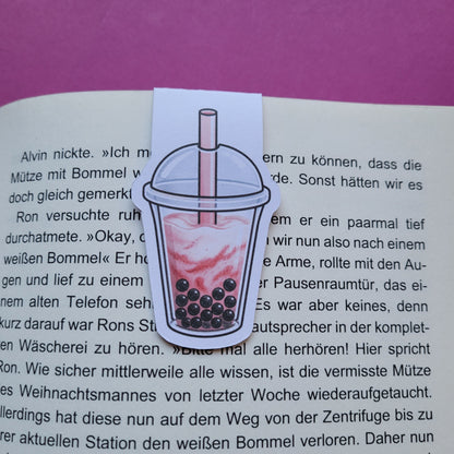 Magnet-Lesezeichen Bubble Tea Creamy Strawberry matt