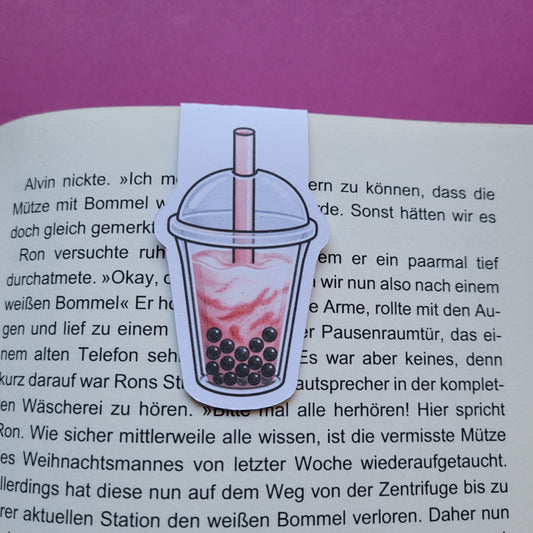 Magnet-Lesezeichen Bubble Tea Creamy Strawberry matt