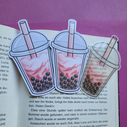 Form-Lesezeichen Bubble Tea Creamy Strawberry