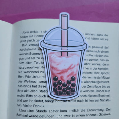 Form-Lesezeichen Bubble Tea Creamy Strawberry matt