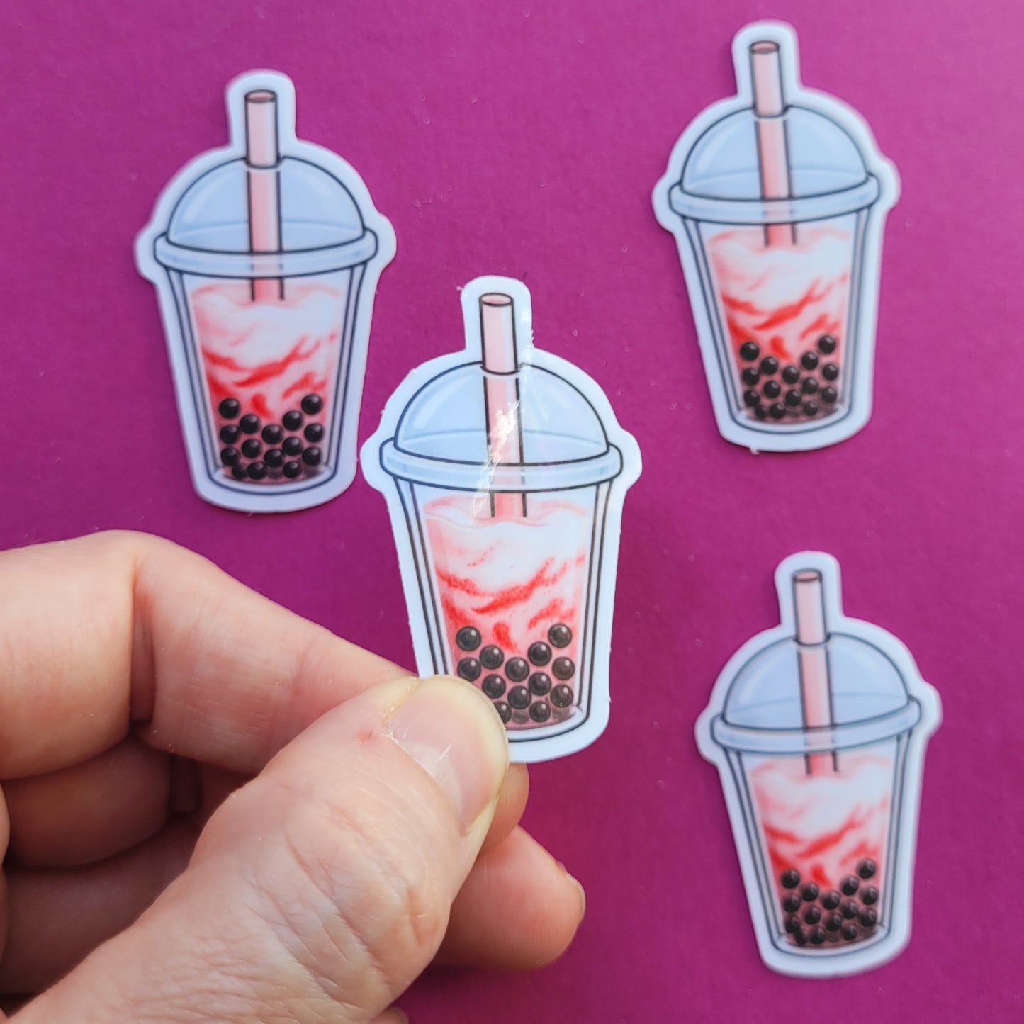 Bubble Tea Creamy Strawberry klein glänzend