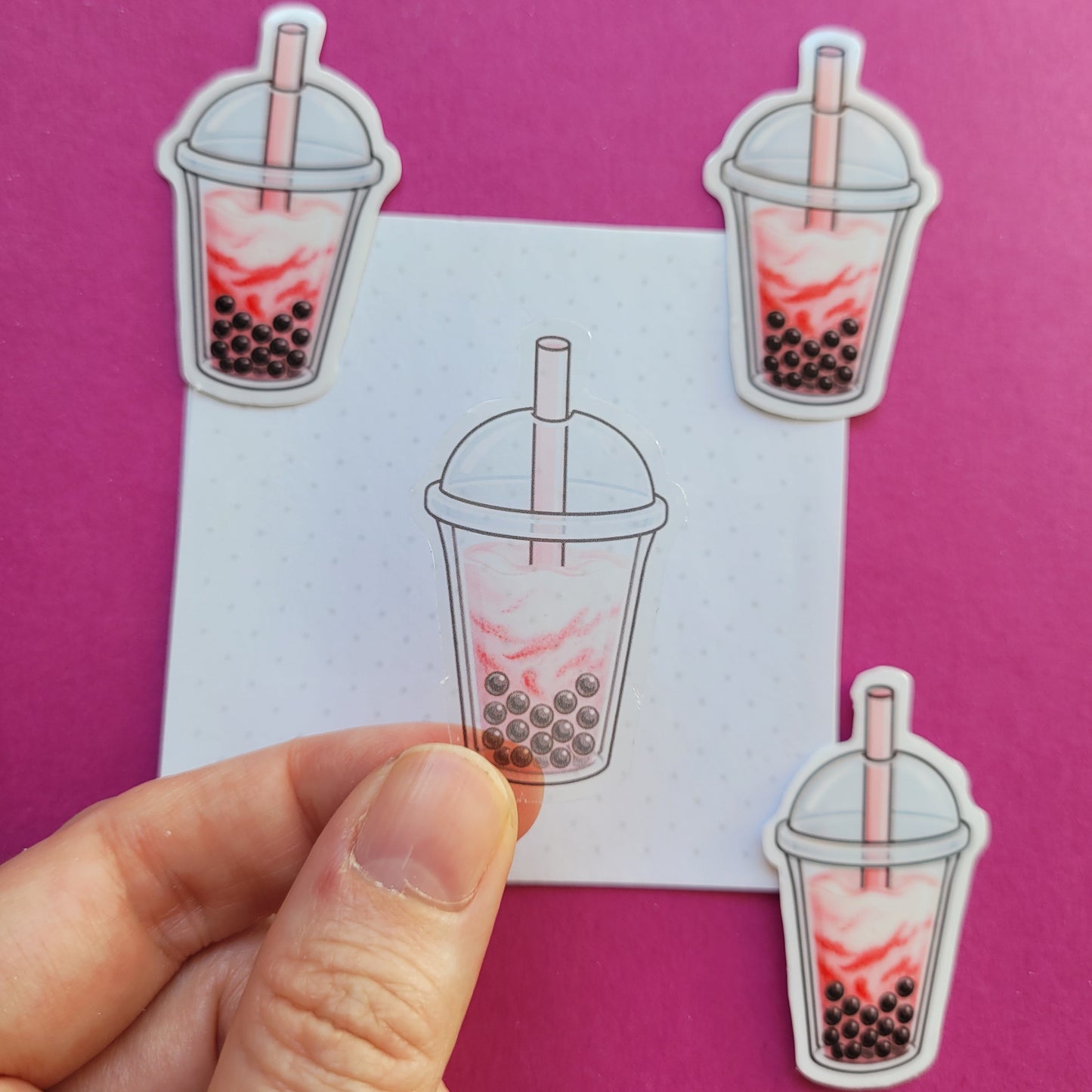 Bubble Tea Creamy Strawberry klein transparent