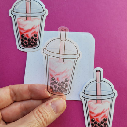 Bubble Tea Creamy Strawberry groß transparent